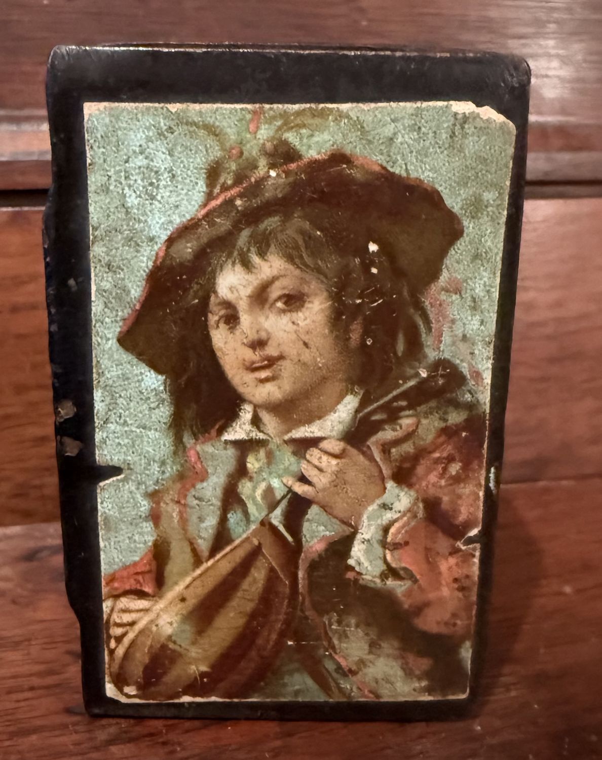 Antique Snuff Box Mandolin Player