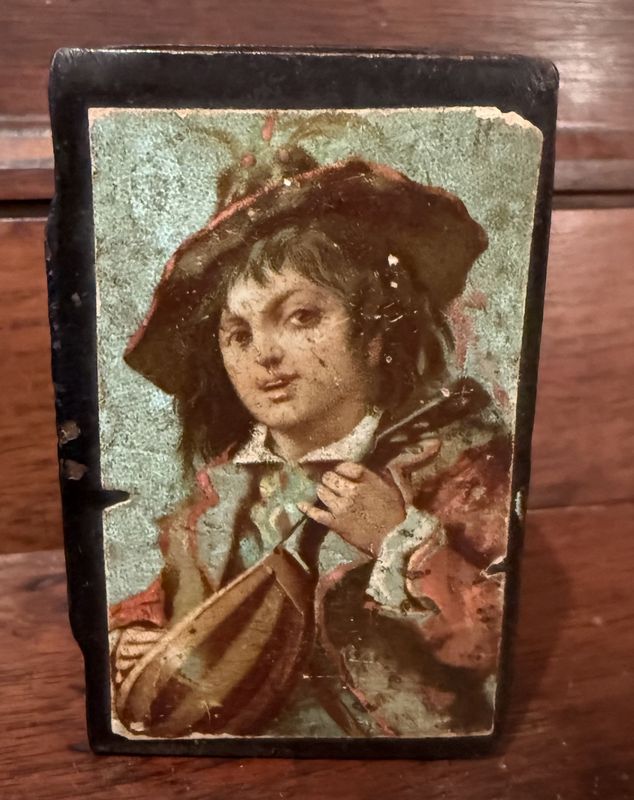 Antique Snuff Box Mandolin Player