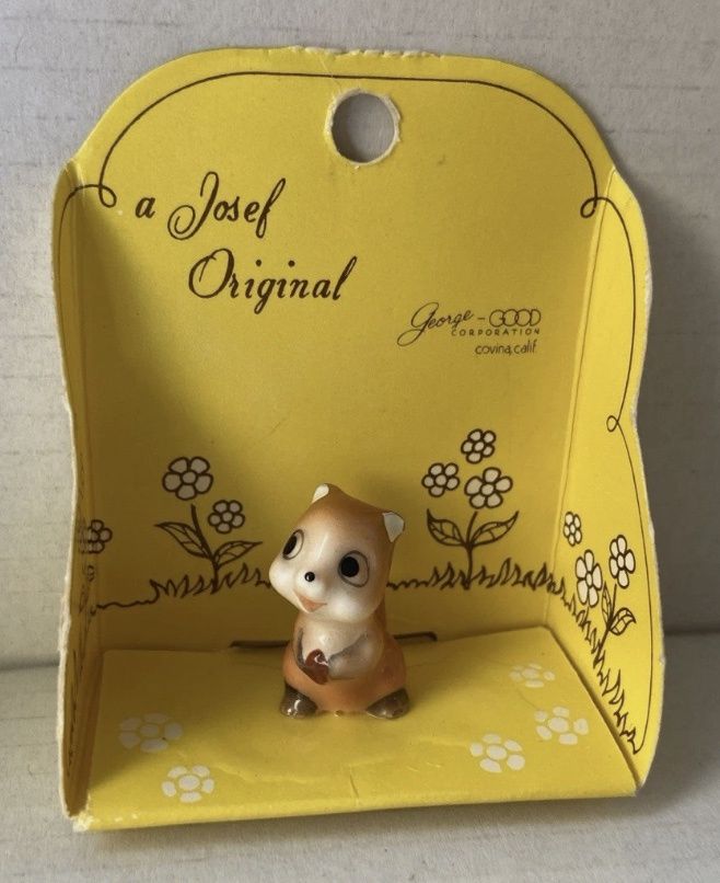 Josef Originals Chipmunk Figurine Vintage New In Package Small TinyMiniatuire
