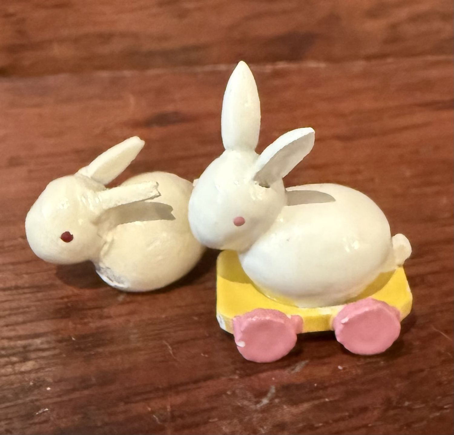 Pair of Tiny German Wood Bunnies Rabbits