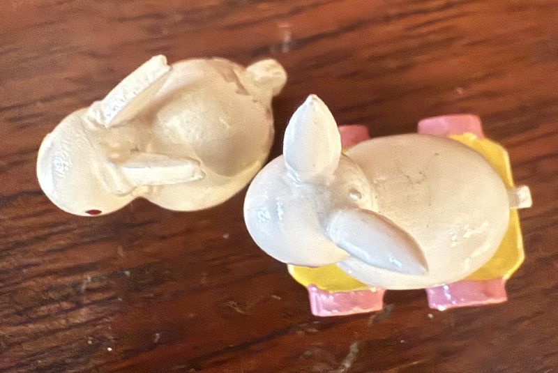 Pair of Tiny German Wood Bunnies Rabbits