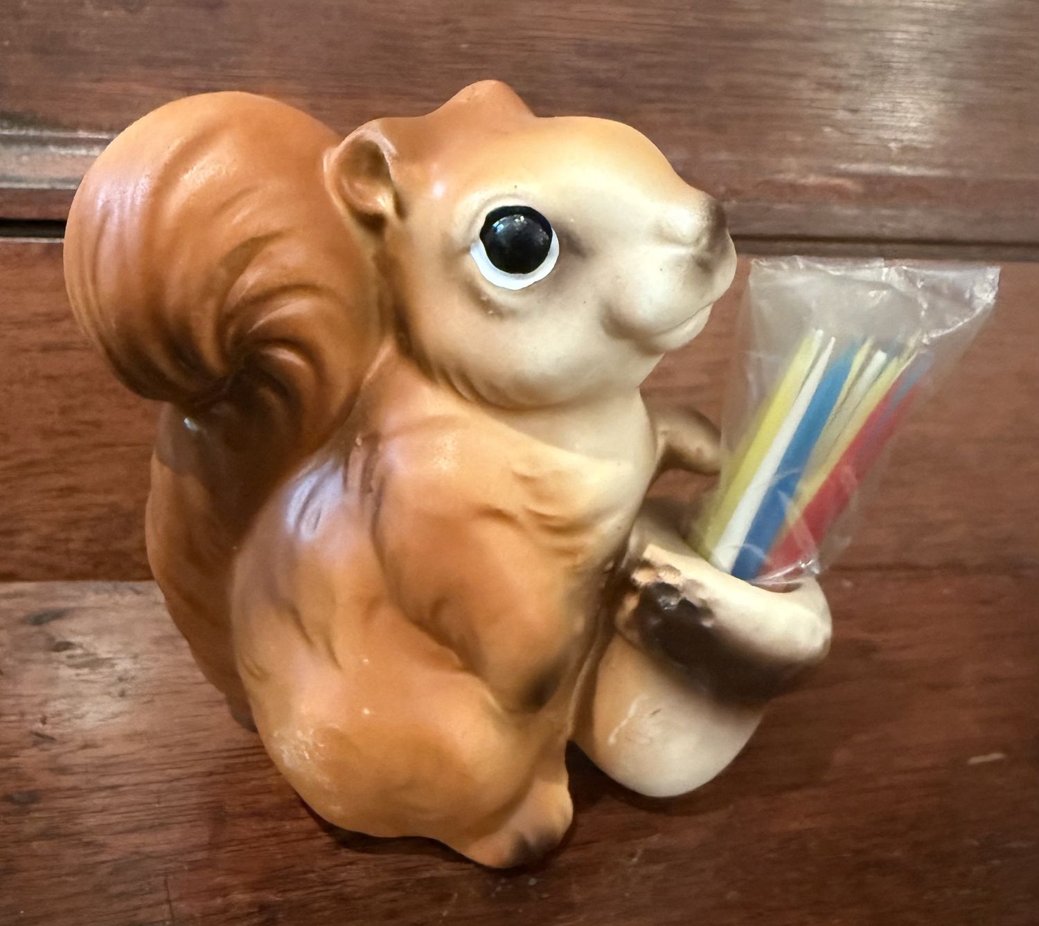 Vintage Kitsch Squirrel Toothpick Holder