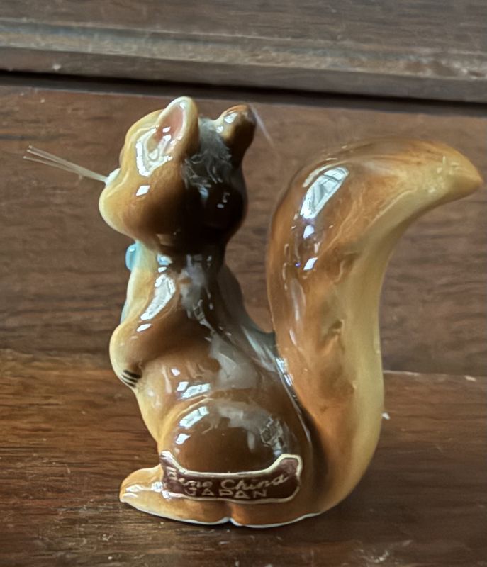 Vintage MiniaturePorcelain Squirrel with Whiskers Kitsch