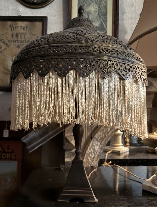 Casablanca Style Moroccan Punched Brass Lamp