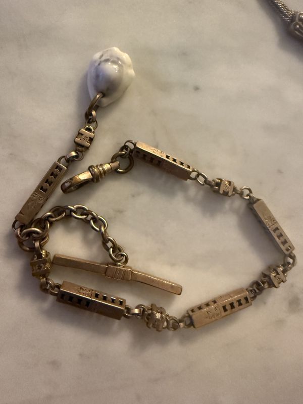 Fancy Victorian Watch Chain with Shell Fob