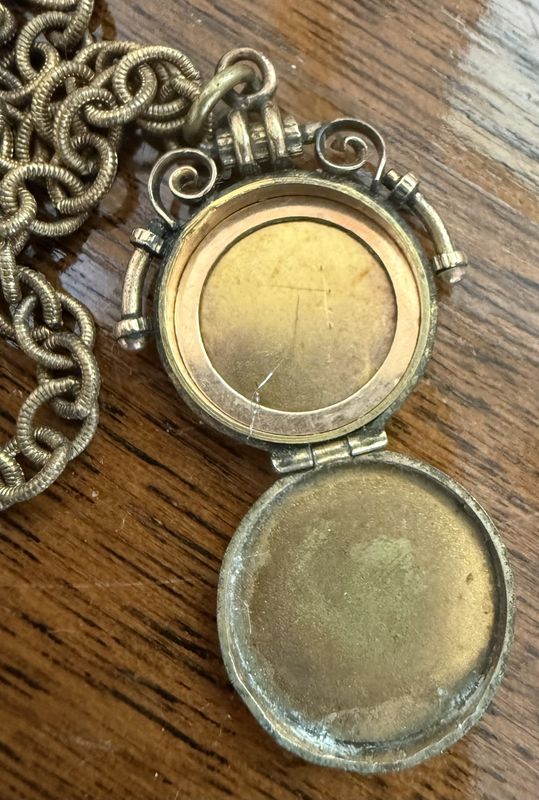 Victorian Chain and Locket Pendant Gold Filled  Aesthetic period  Butterfly