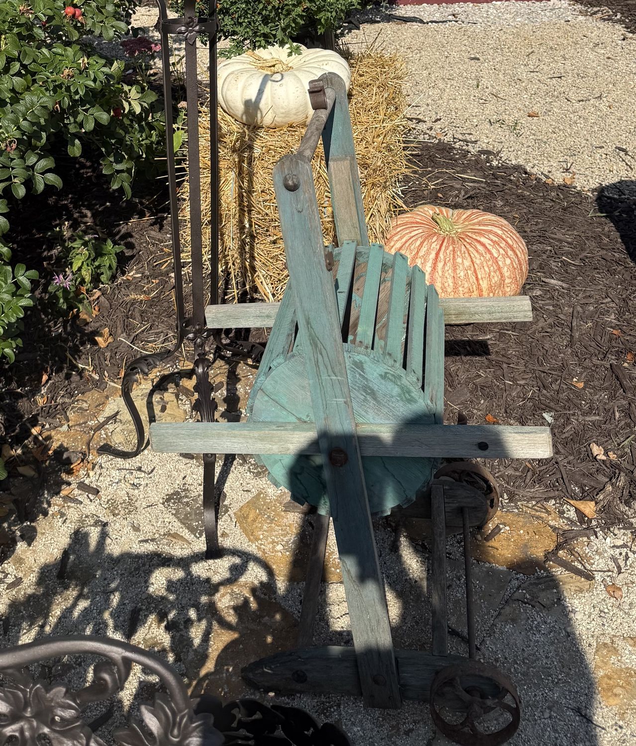 Antique Wood Hose Reel-Depression Green Paint