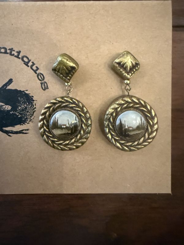 Original Miniature Oil Painting Pierced Post Earrings Christina Goodman