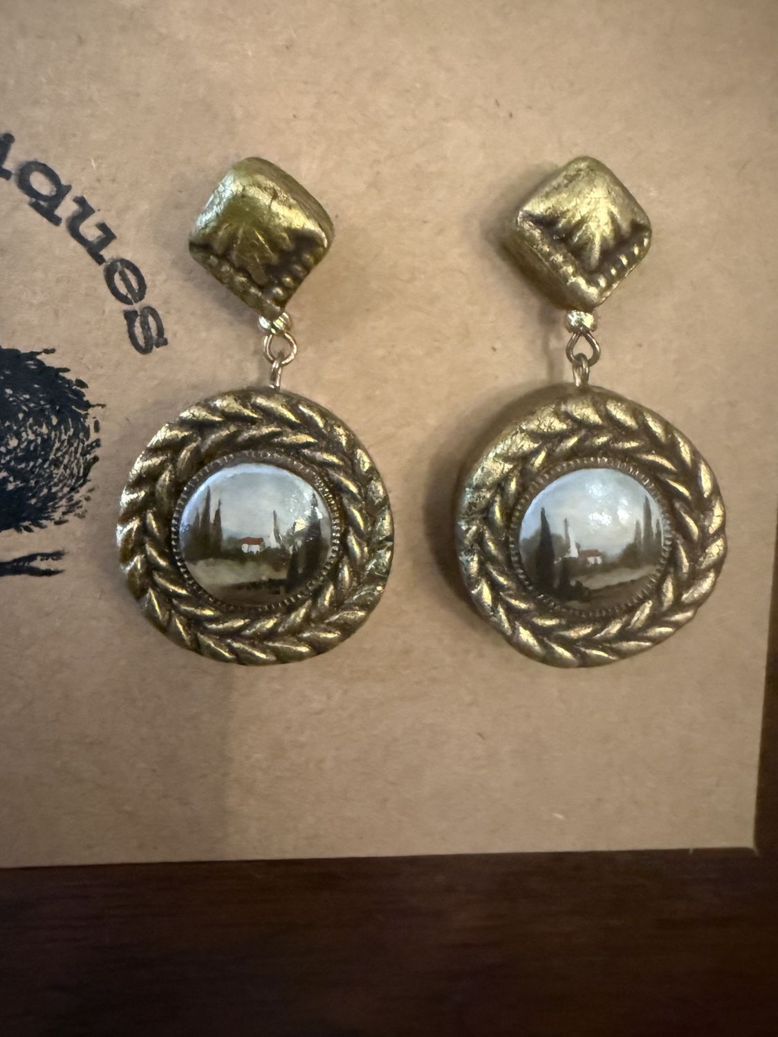 Original Miniature Oil Painting Pierced Post Earrings Christina Goodman