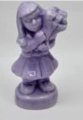 Wade Pottery Miniature Figurine-lavender Girl with Bouquet of Flowers