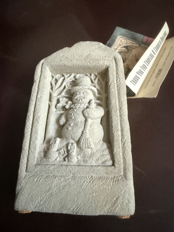 Carruth Snowman Holiday Christmas Plaque Winter Garden Decor 1995