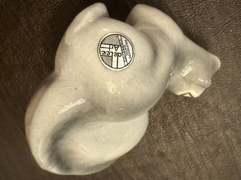 Vintage Ceramic California DeLee Gray Squirrel w/ original Sticker