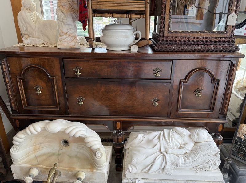 Antique Hardwood Buffet Cabinet North-Western Master Craft Furniture
