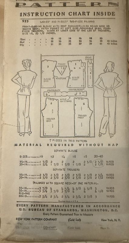 1940s New York Pattern 925