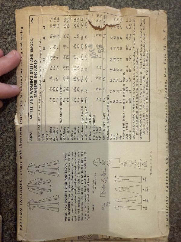 1940s Simplicity Dress Pattern