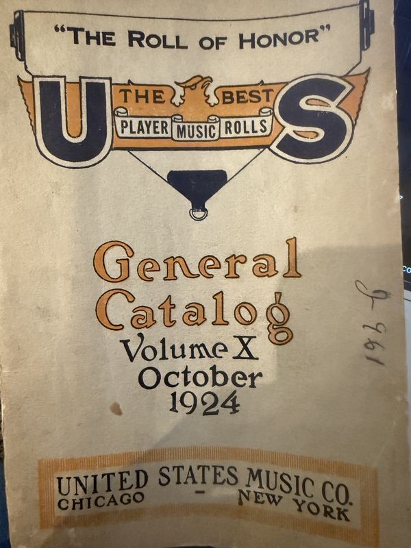 The Roll of Honor October 1924 Antique Player Music Rolls Catalog
