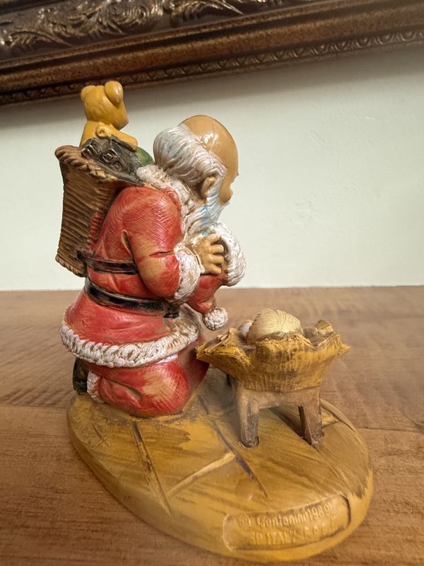 Vintage Santa Figurine Christmas and Jesus Fontanini Italy 1989