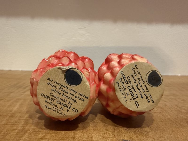 Pair of Vintage Gurley Pinecone Candles