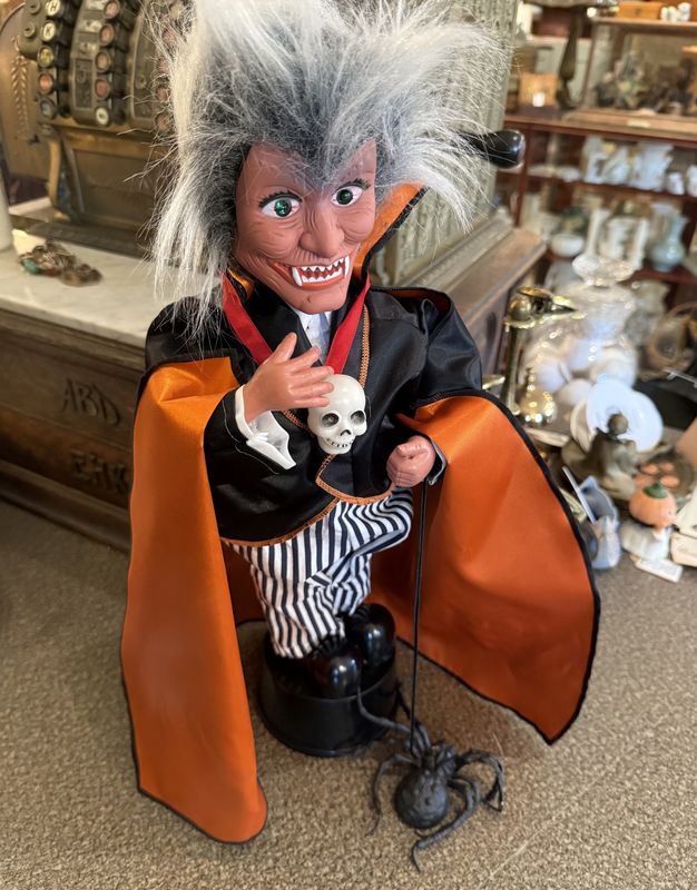 Vintage Automaton Dracula Battery Operated in Original Package and New Batteries Lights Action Figure