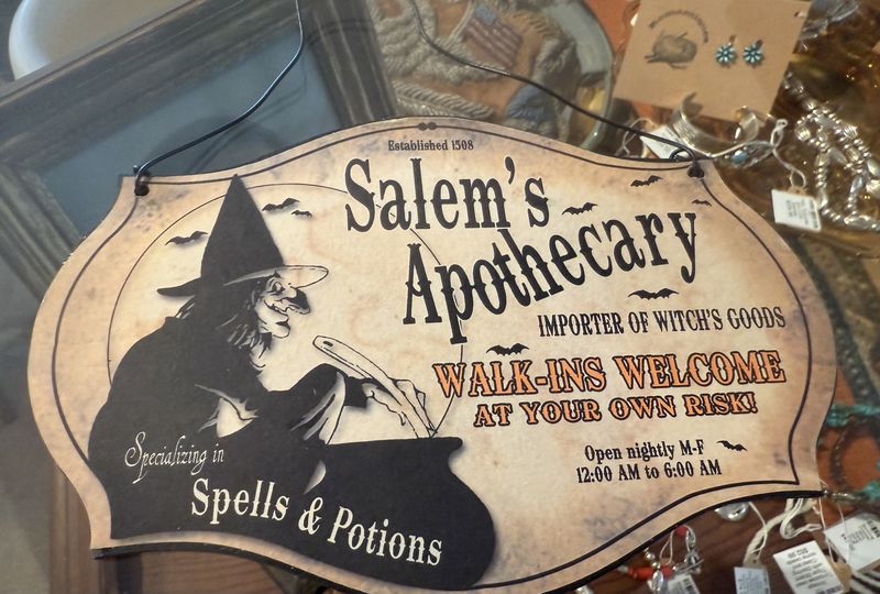 Salem&#39;s Apothecary Halloween Small Hanging Sign