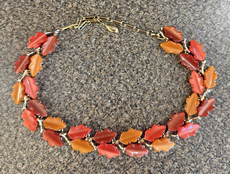 Lisner 1950s Fall Leaves Necklace