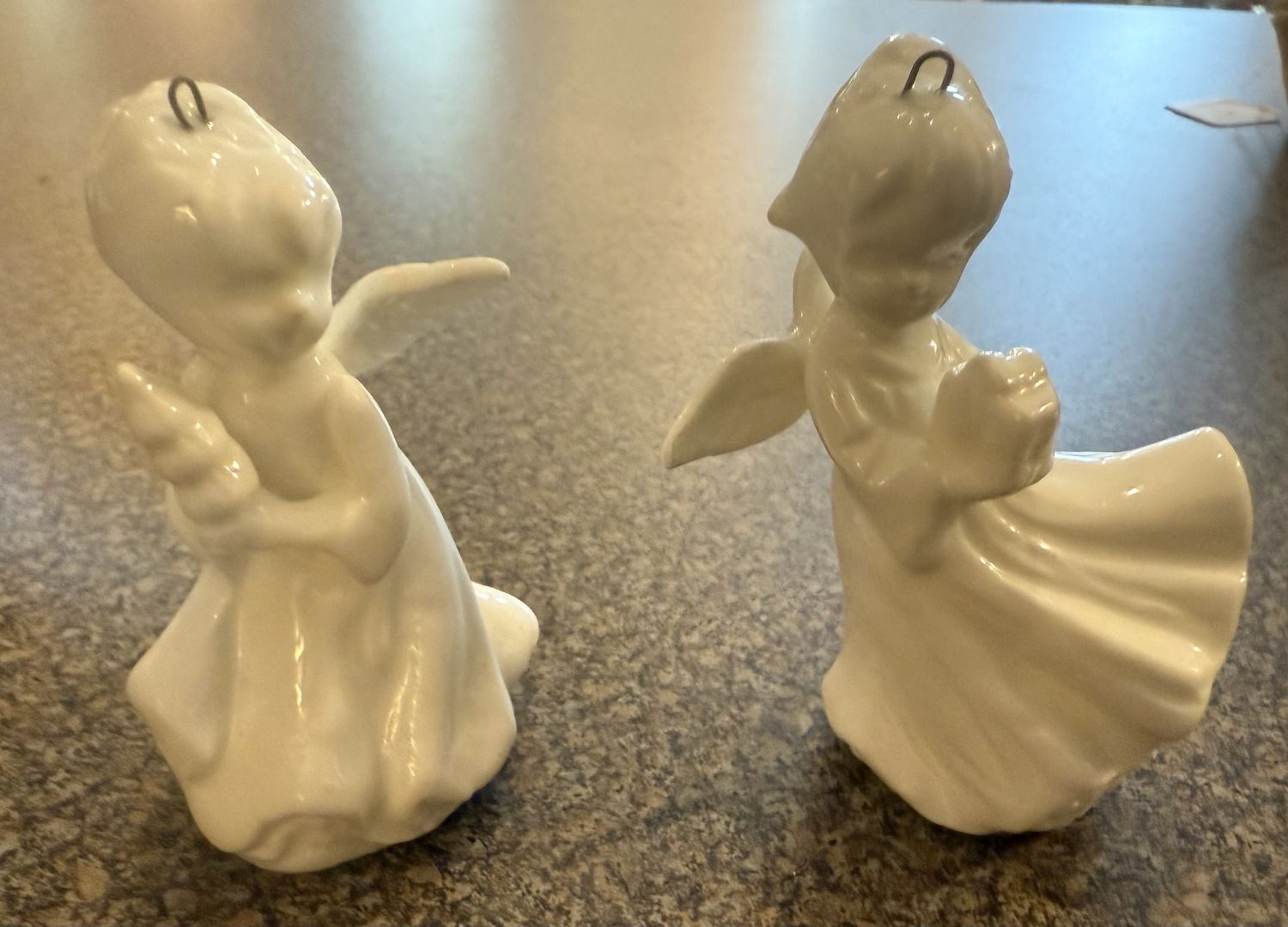 White Porcelain Angel Christmas Ornament Vintage