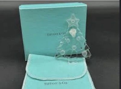 Tiffany &amp; Co. Crystal Christmas Tree Ornament in Original Packaging