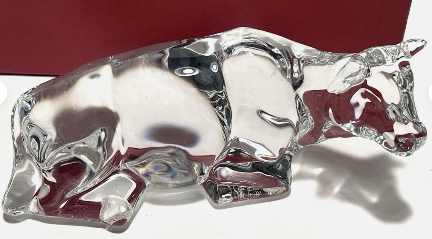 BACCARAT CRYSTAL NATIVITY COW OX 6&quot; Condition Noted and Priced accordingly