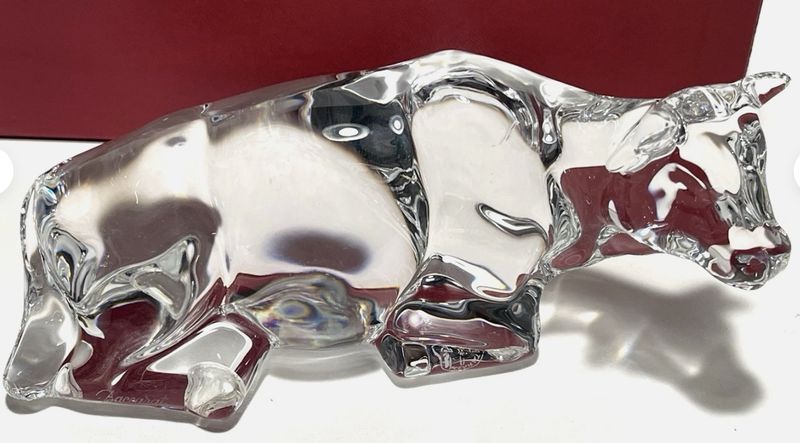 BACCARAT CRYSTAL NATIVITY COW OX 6" Condition Noted and Priced accordingly