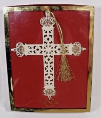 Lenox Pierced Gold Cross Ornament in the Original Package