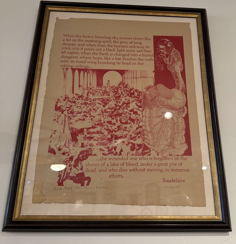 Professionally Framed Weege Print Artist Proof from Peace is Patriotic. (Numbered Pieces are held by MoMa and The Chicago Art Institute) 1967 Signed Print w/Baudelaire Quote