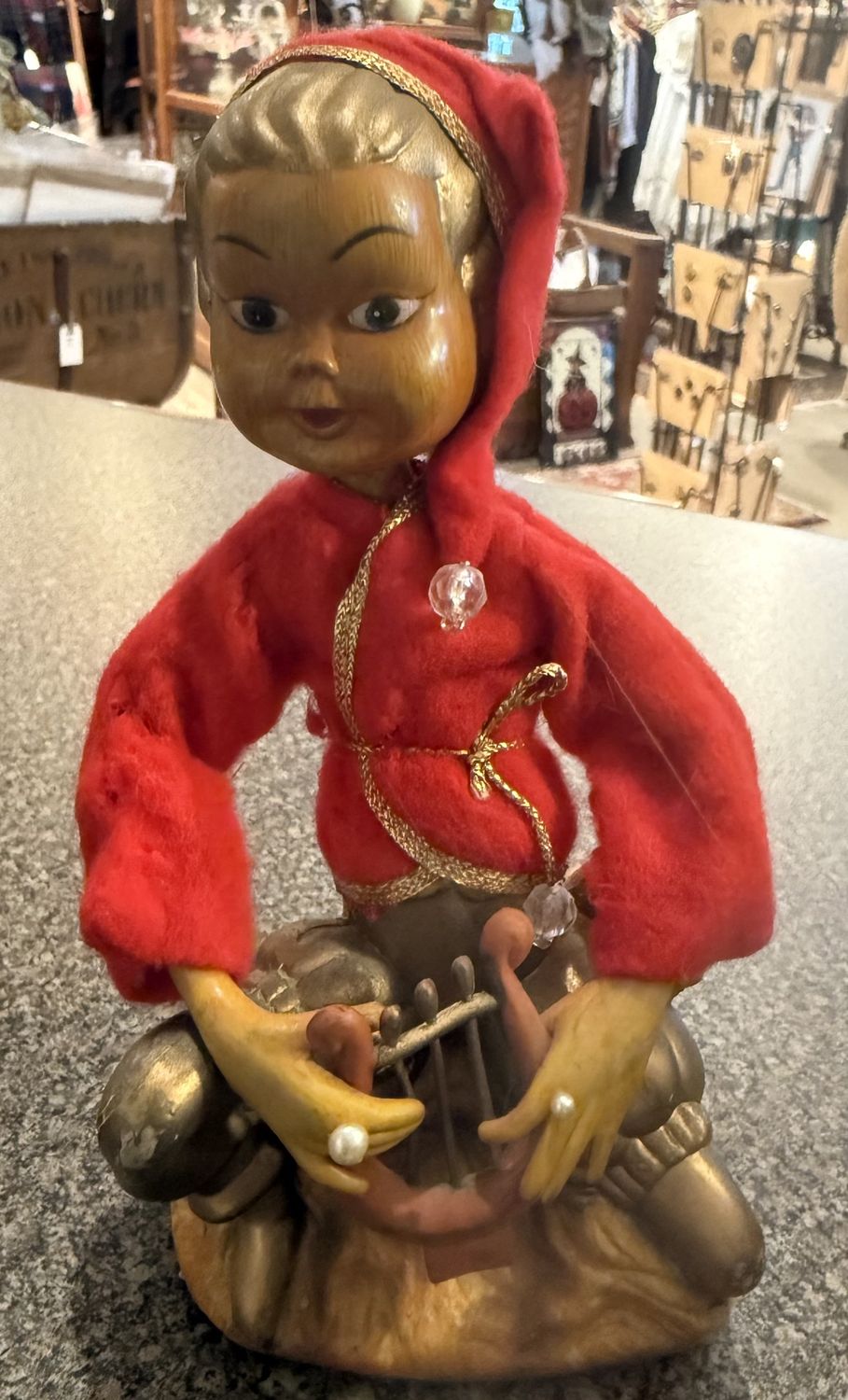 Mid-CenturyTilso Vintage Christmas Figurines | Golden Fantasy | Asian Folk | Mandolin Harp | MidCentury Christmas | 1960&#39;s Kitsch