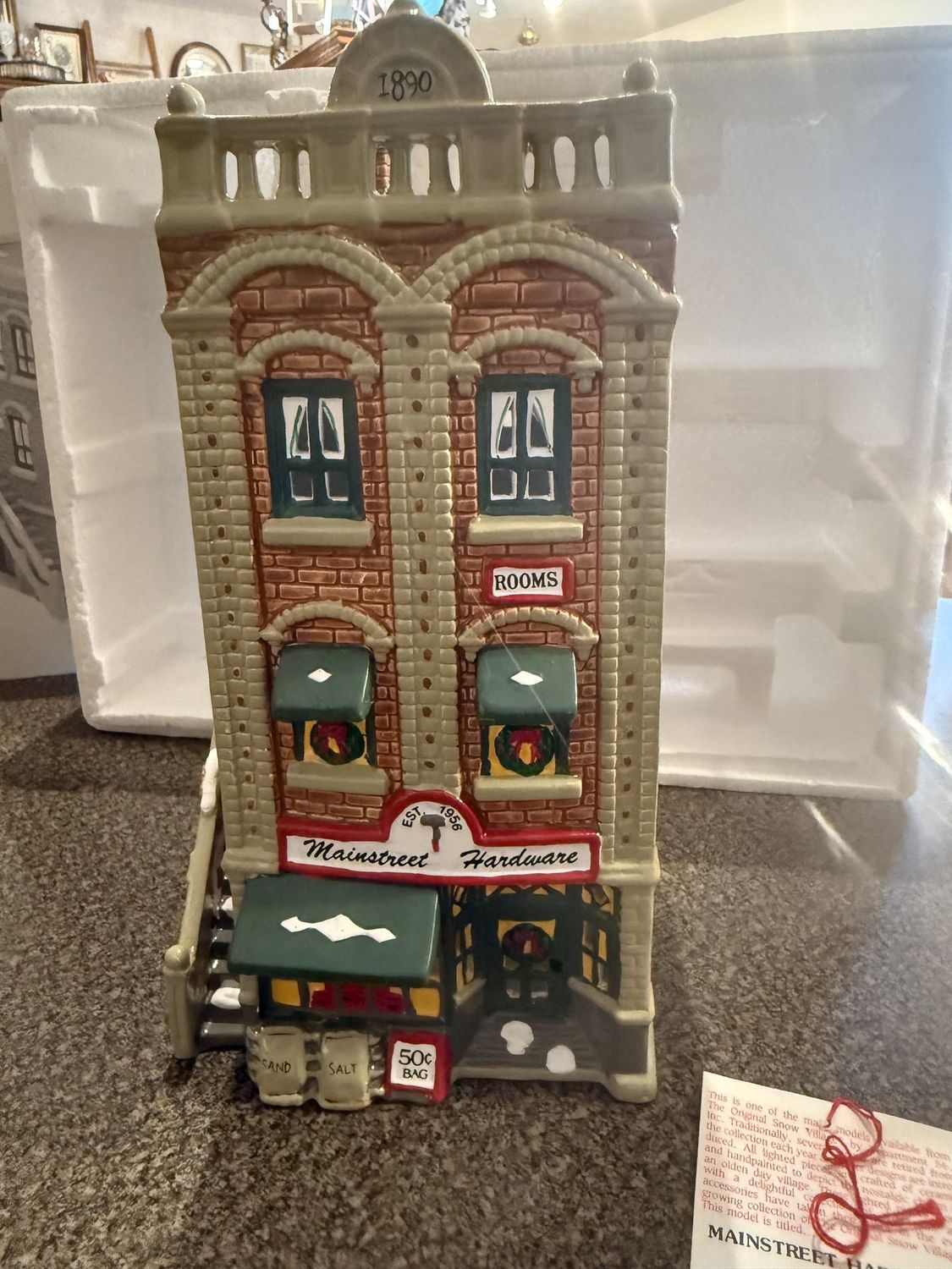 Dept. 56 Porcelain Christmas Snow Village Main Street Hardware Store