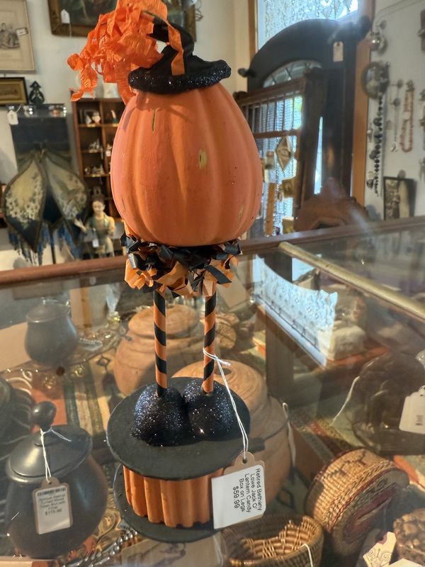 Retired Bethany Lowe Jack O' Lantern Candy Box on Legs