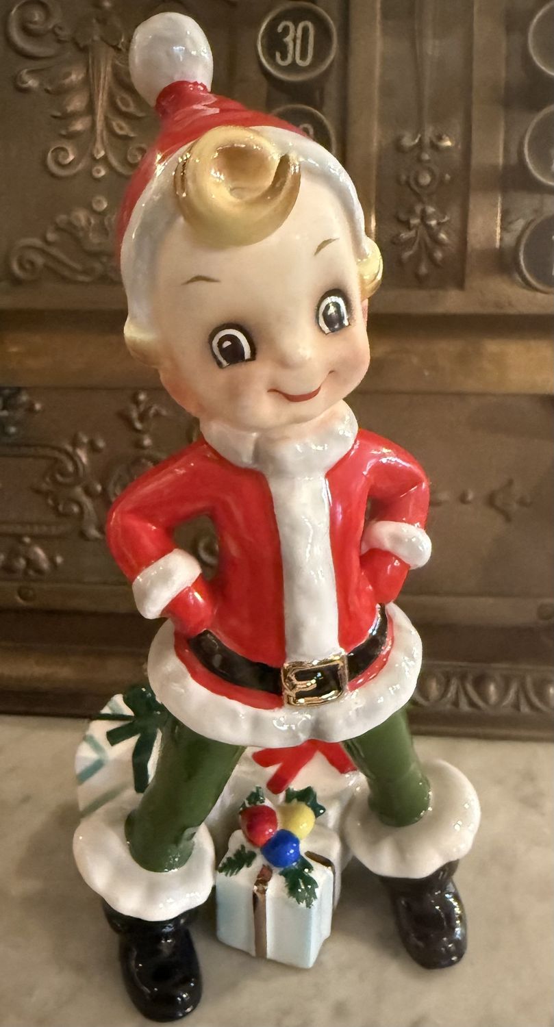 Mid-Century Christmas Elf Josef Originals Ceramic Porcelain