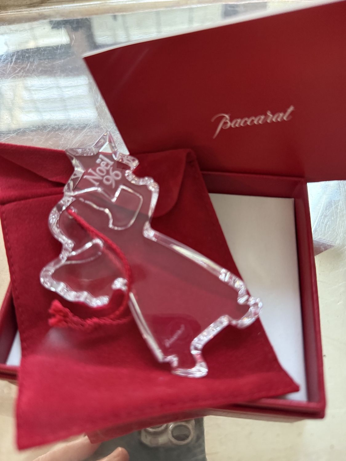 NOS 1996 Crystal Christmas Angel Ornament in Original Packaging