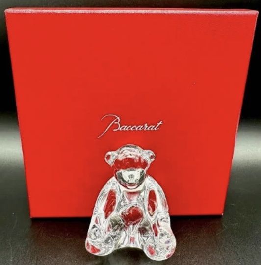 Baccarat Crystal Teddy Bear in Original Packaging
