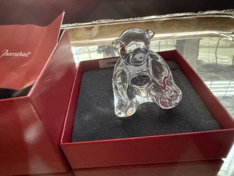 Baccarat Crystal Teddy Bear in Original Packaging