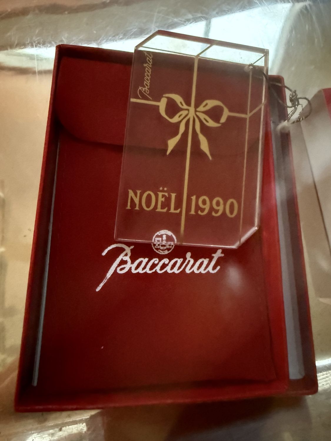 1990 NOS Baccarat Noel Crystal Christmas ornament in original Packaging