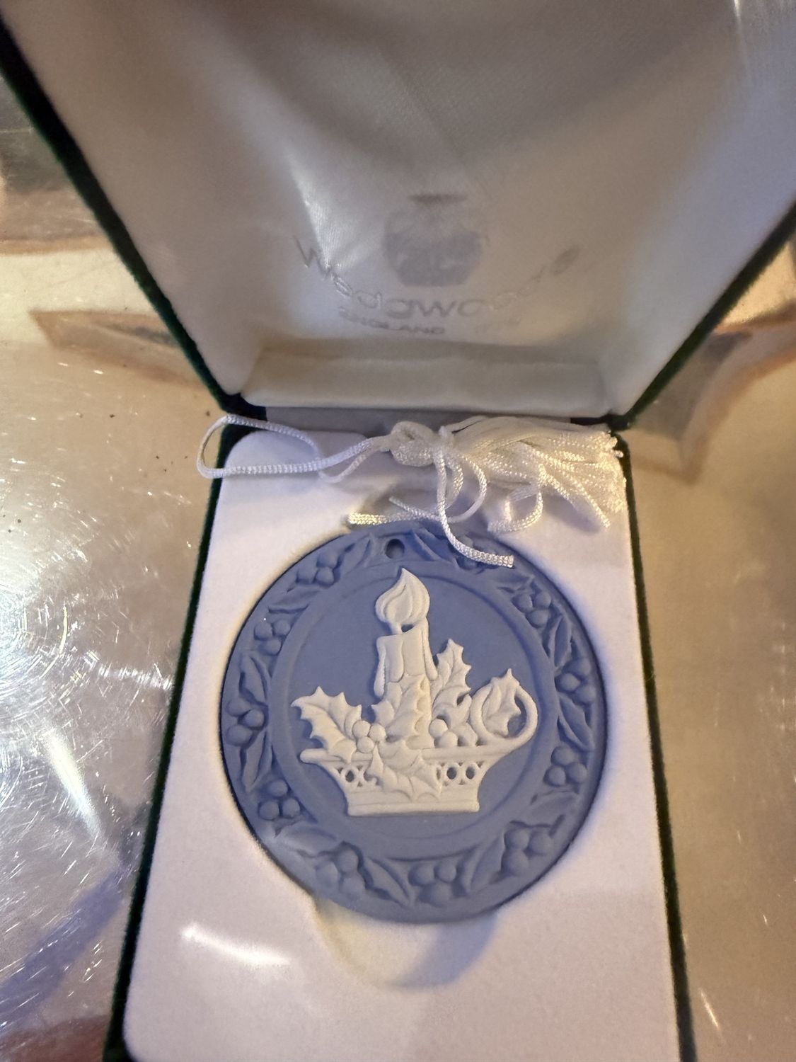 Vintage NOS Wedgwood Candle Christmas Ornament Original Package