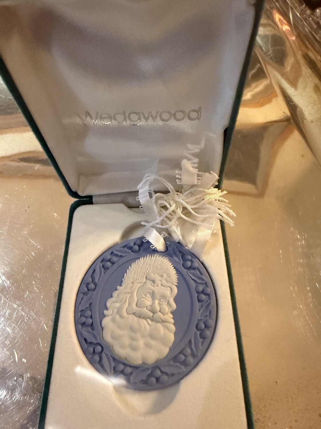 intage NOS Wedgwood Christmas Ornament Santa