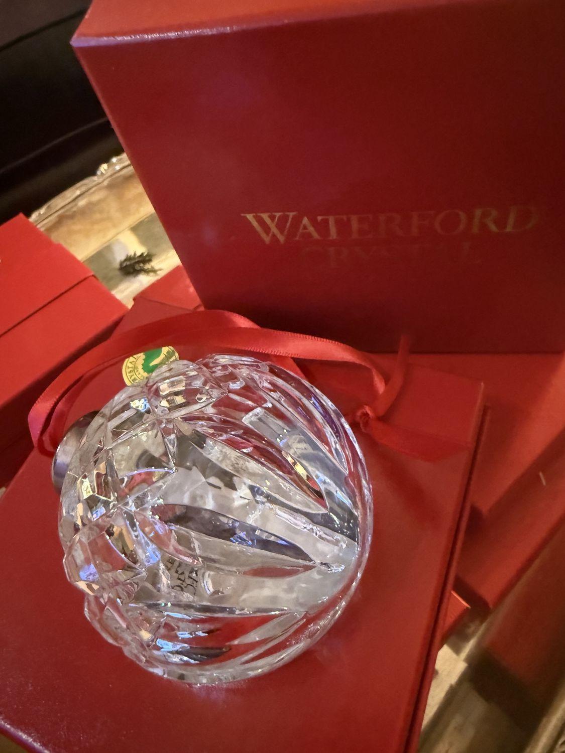 Waterford Crystal Christmas Ornament  Ball NOS