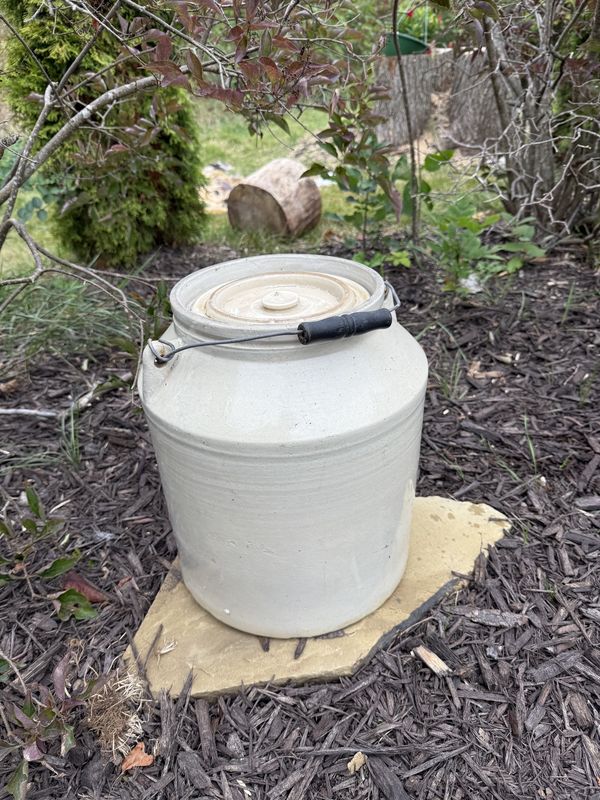 Stoneware Covered Jug With Bail Handle