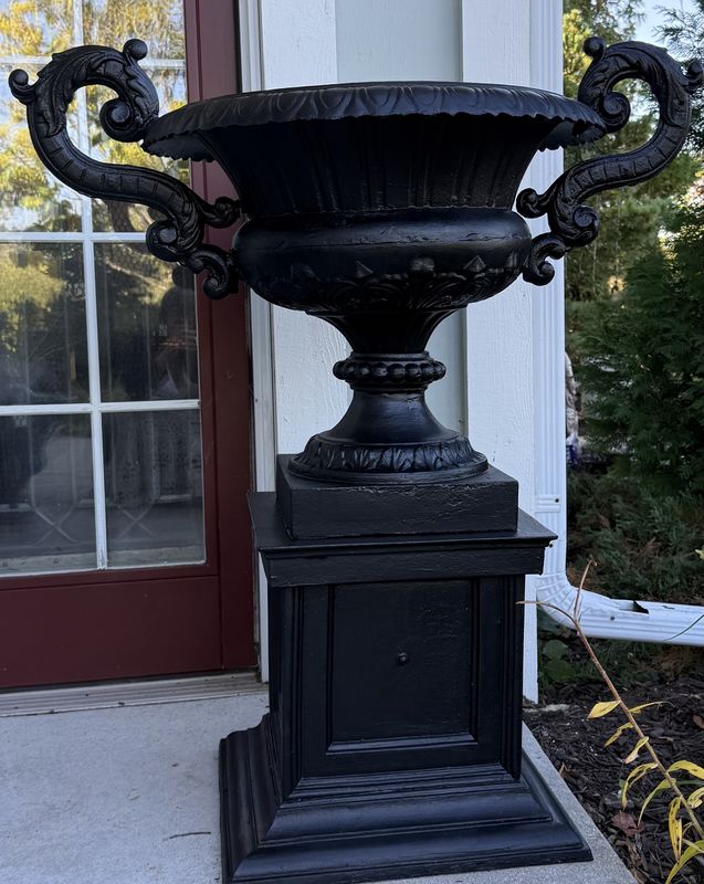 Antique Large Urn Plater on built in Plinth (Separable for moving)