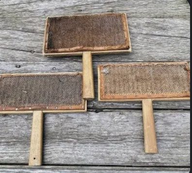 Antique Wood and Metal Wool Paddle Choice EACH