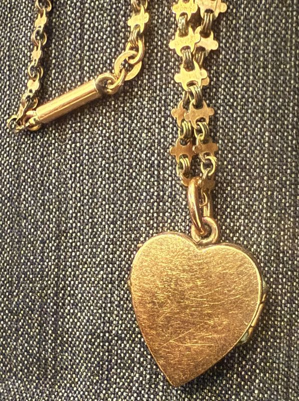 Victorian Gold and Gold Filled Chain with Heart Locket