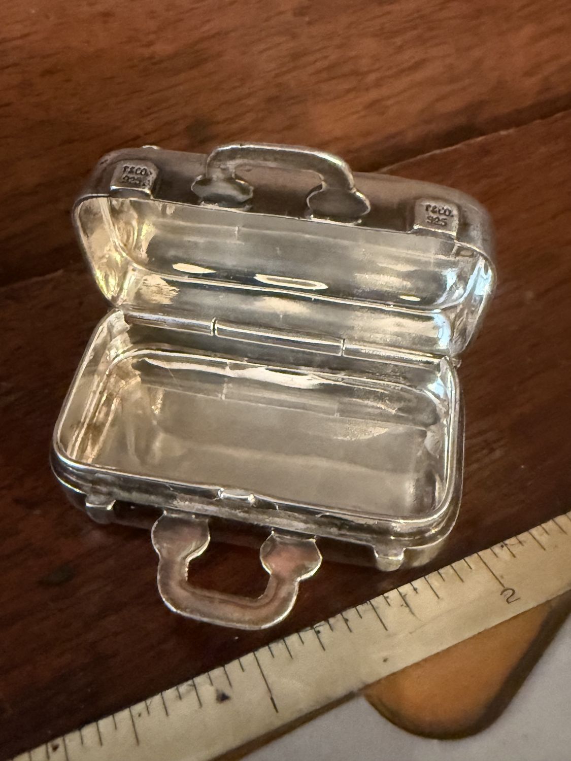 Tiffany &amp; Co. Phillipines Travel Trunk Sterling Pill Box Trinket