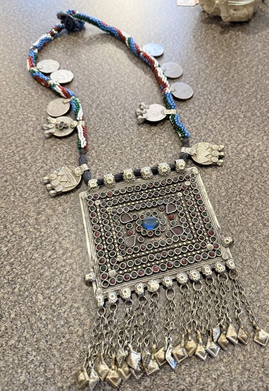Tribal Necklace Metal Pakistan Coins Beads