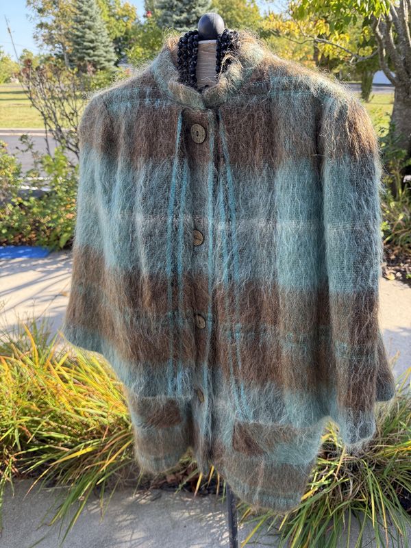 Mod Mohair/Wool Andrew Stewart Scotland Caped Jacket