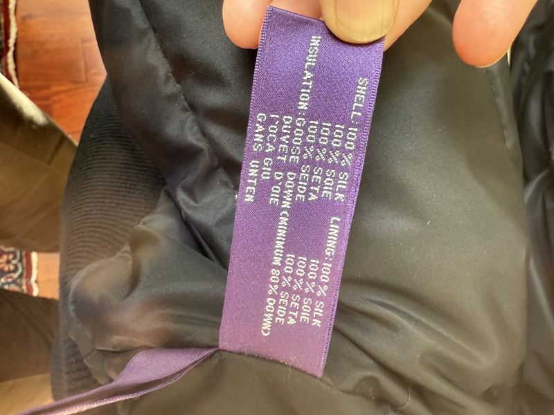 Ralph Lauren Vintage Silk Down Filled Jacket Purple Label